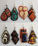 Earrings with Kokopelli, multicolor