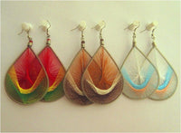 Large Thread Earrings, multicolor drop, Handcrafted