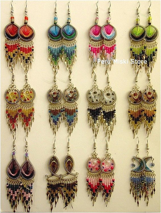 Mixed Thread Earrings, dangles