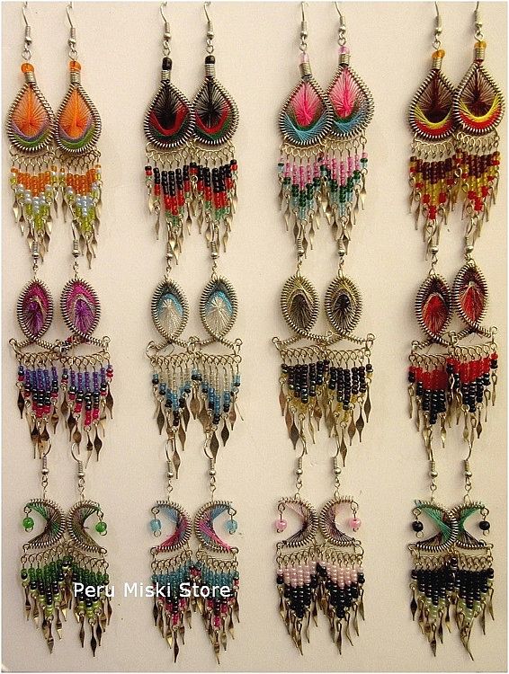 Mixed Thread Earrings, dangles