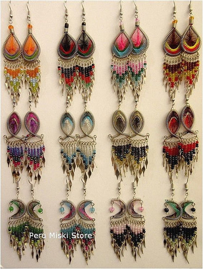 Mixed Thread Earrings, dangles