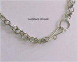 alpaca silver necklace, closure, hook