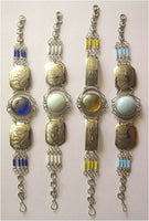 Nazca Lines Bracelets, Alpaca Silver with Gem Glass