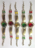 Nazca Lines Bracelets, Alpaca Silver with Gem Glass