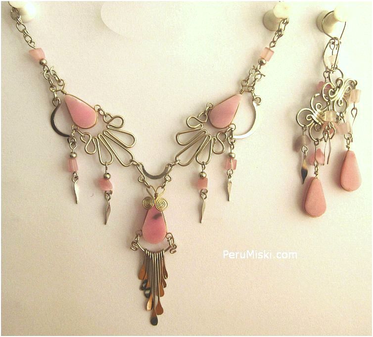 Sets, stones and alpaca silver, necklaces and matching earrings