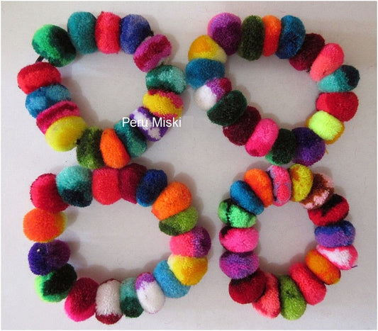 Pom-pom Scrunchies Bracelets, Elastic