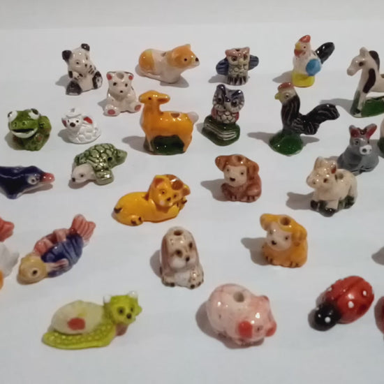 Peruvian Ceramic Beads, Mixed animals