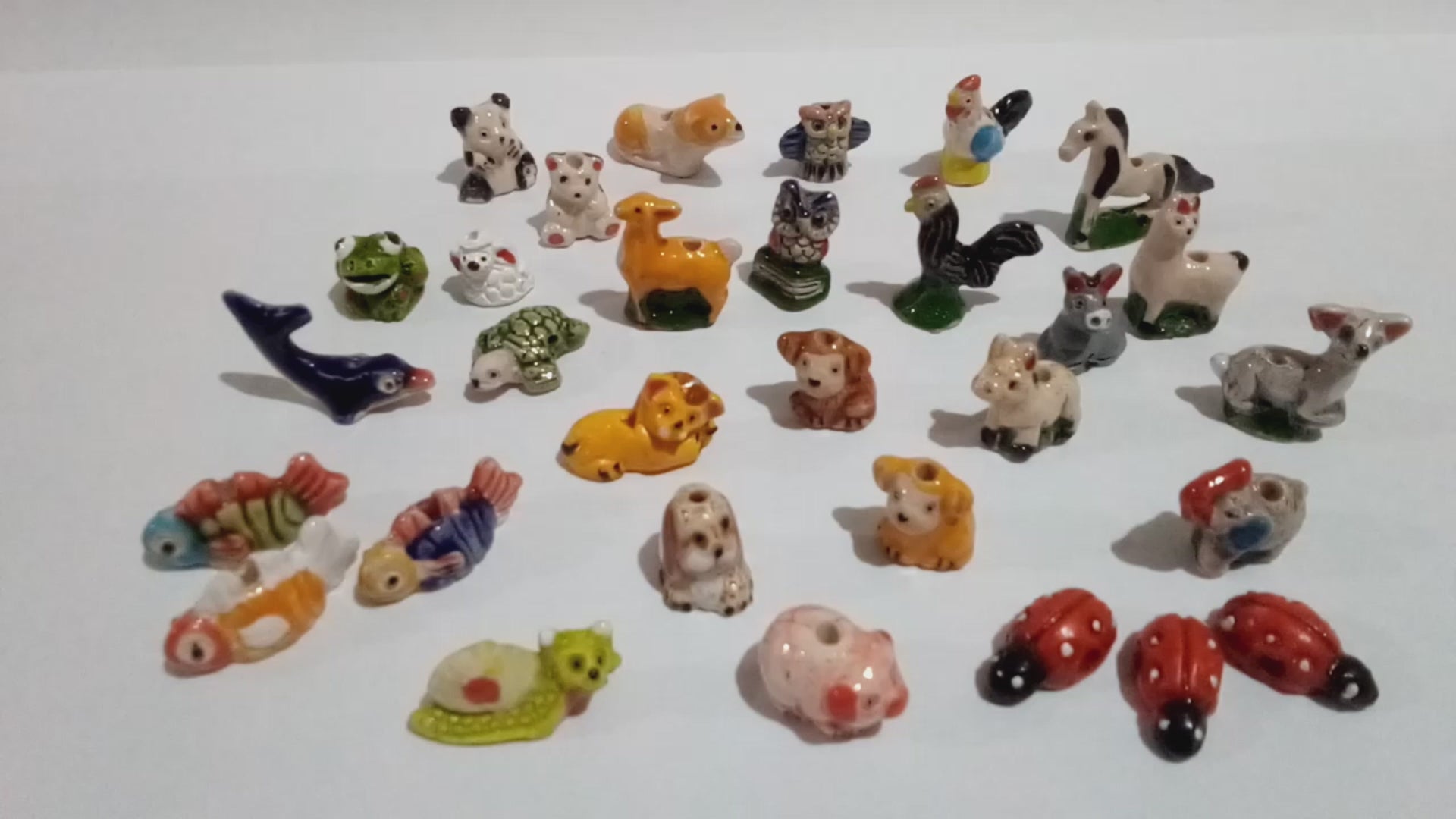 Peruvian Ceramic Beads, Mixed animals