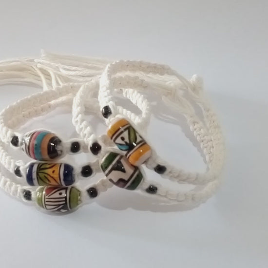 Friendship Bracelets, cotton and ceramic beads, perumiski.com