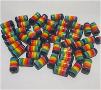 Ceramic Clay Beads, Peruvian, Rainbow