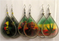 Thread Earrings, Stamped, rasta designs