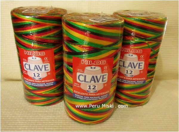 Macrame Nylon Thread, Rasta, 2 cones, 1200m (1300 yards) each