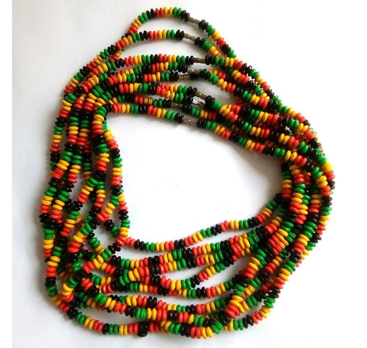 Rasta chokers made with  ceramic beads