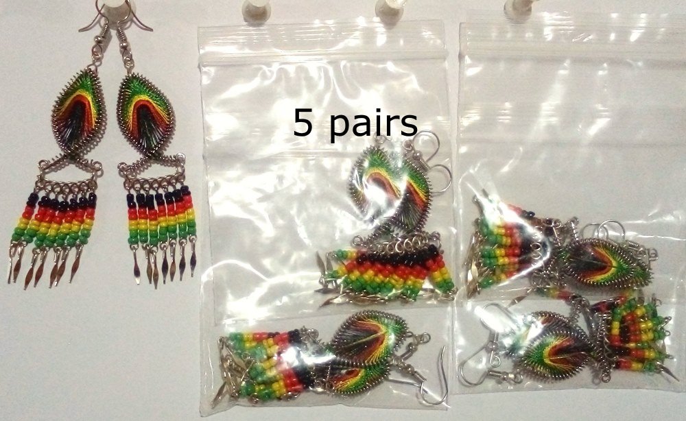 Rasta earrings, mixed lot