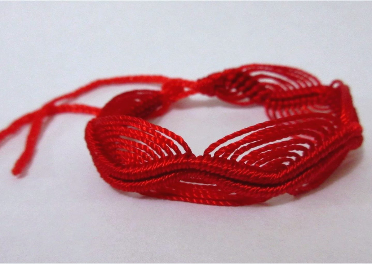 macrame bracelets in red color