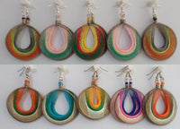 Thread Earrings, round shape, Handmade