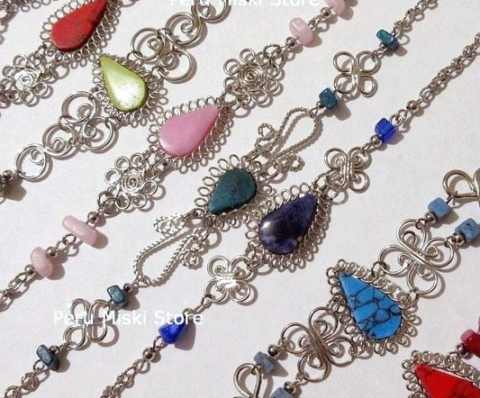  Stone Bracelets, Handcrafted in Alpaca Silver