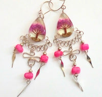 Earrings with Tree of Life, chandelier