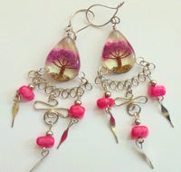 Earrings with Tree of Life, chandelier