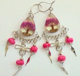 Earrings with Tree of Life, chandelier