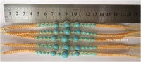 Bracelets Anklets - waxed thread, turquoise beads