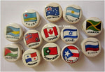 Ceramic Clay Beads, round 14mm, with country's flags