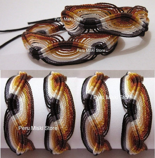 Bracelets in Bear Pride Flag colors, ZigZag