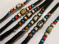 Black Friendship Bracelets with Small Ceramic Beads