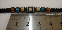 Black Friendship Bracelets with Small Ceramic Beads