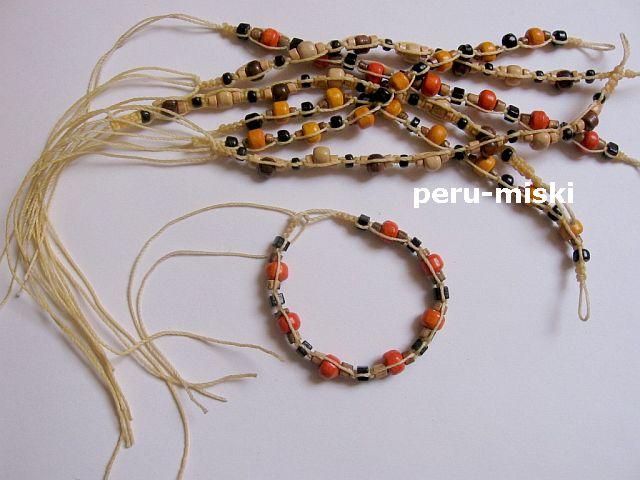 Bracelets with Ceramic beads and waxed thread