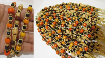 Bracelets with Ceramic beads and waxed thread