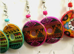 Ceramic Earrings with Geometric Designs, donuts
