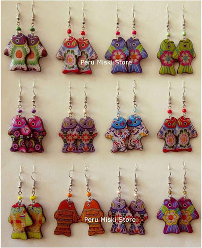 earrings, mixed animal shapes