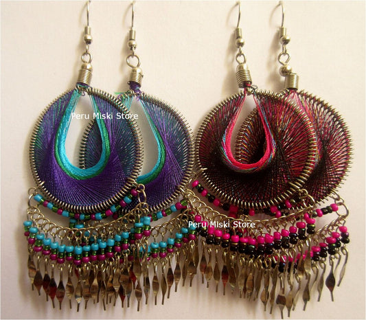  Round thread earrings