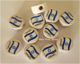 ceramic beads Israel flag