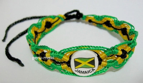 50 Jamaica Flag Friendship Bracelets, Beachwear, Rasta