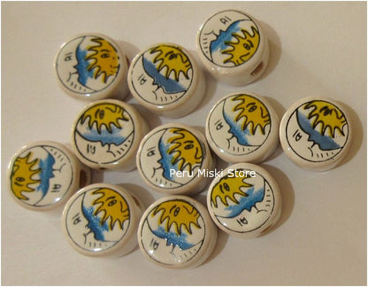 Moon and sun beads
