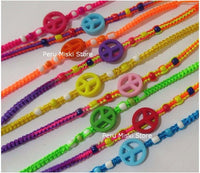 Friendship Bracelets with Peace Symbol acrylic beads