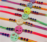 Friendship Bracelets with Peace Symbol acrylic beads