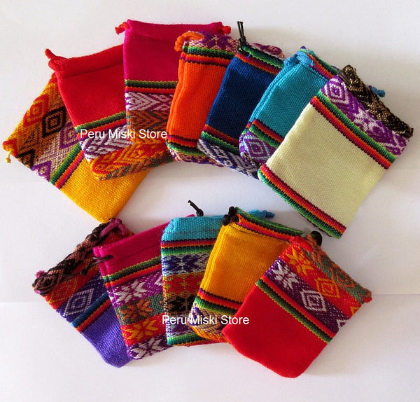 50 Jewelry pouches from Peru, small - Very colorful