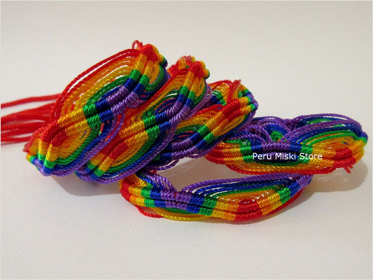 30 Friendship Bracelets Rainbow ZigZag - Red