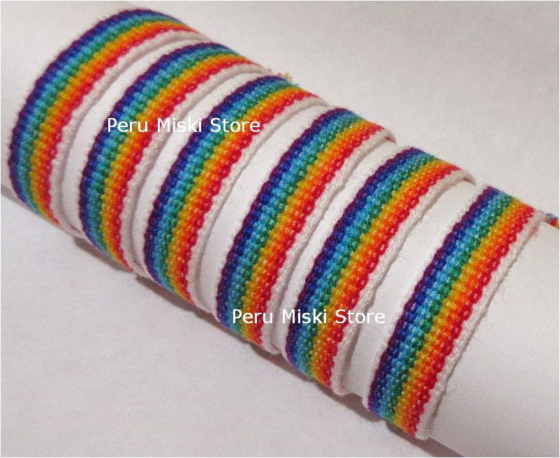 Pvc Chakra Ribbon Bracelets Rainbow - Chakras colors Stripes Ribbons, 100 to 400 – Peru Miski