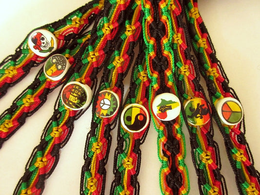 Rasta Friendship Bracelets with ceramic beads