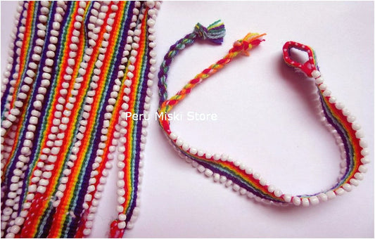 Rainbow Chakras Bracelets, stripes, beads