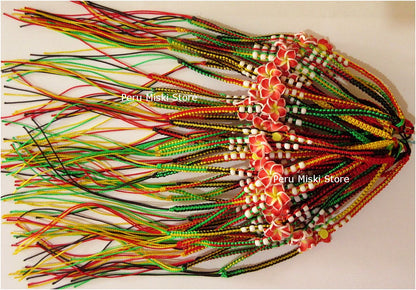 Rasta Friendship Bracelets with Clay Plumeria Flowers