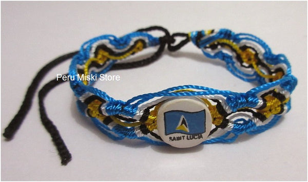50 St Lucia Flag Friendship Bracelets