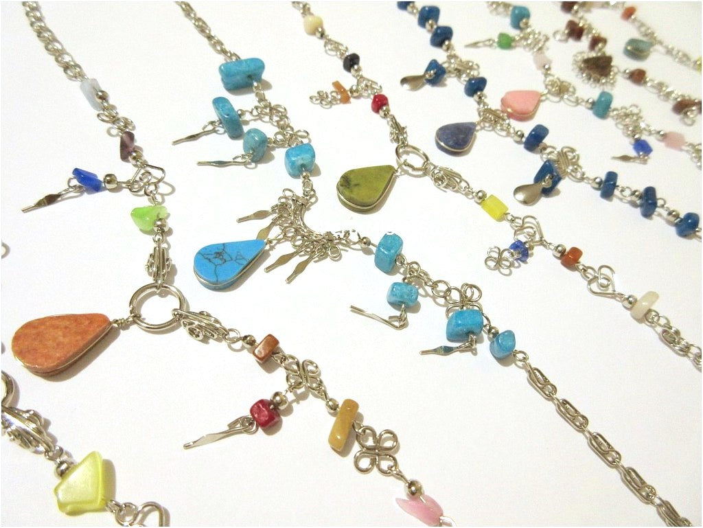 Anklets, Handcrafted in Alpaca Silver and Stone beads
