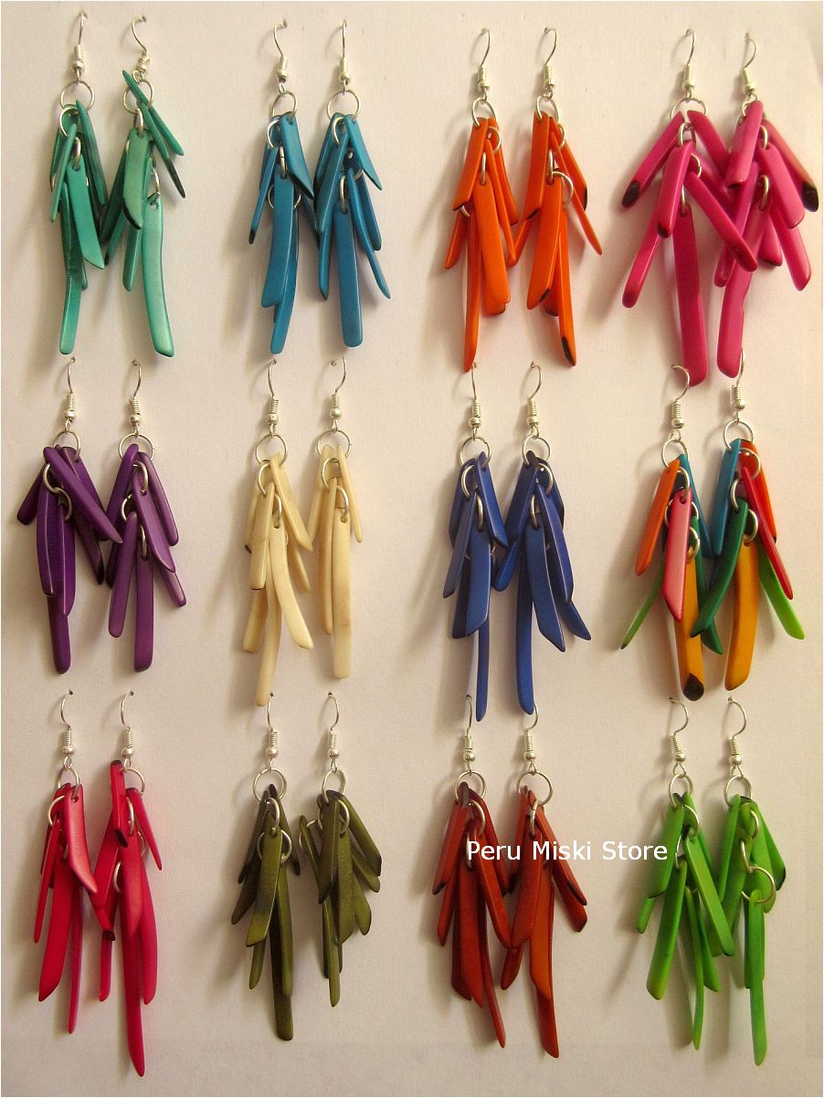 Tagua Earrings - Sticks