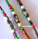 100 Rasta Friendship Bracelets with Small Ceramic Beads