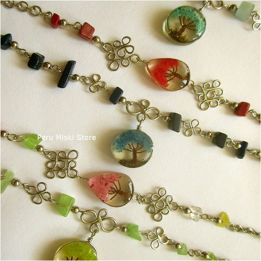 Tree of life bracelets with alpaca silver